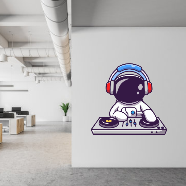 Astronaut Playing Music Decal