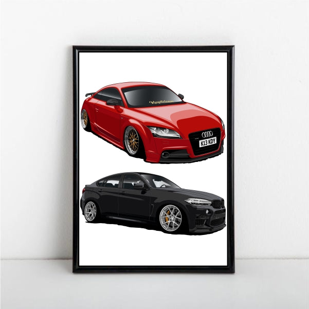 AUDI TT RS - BMW X5 M Poster