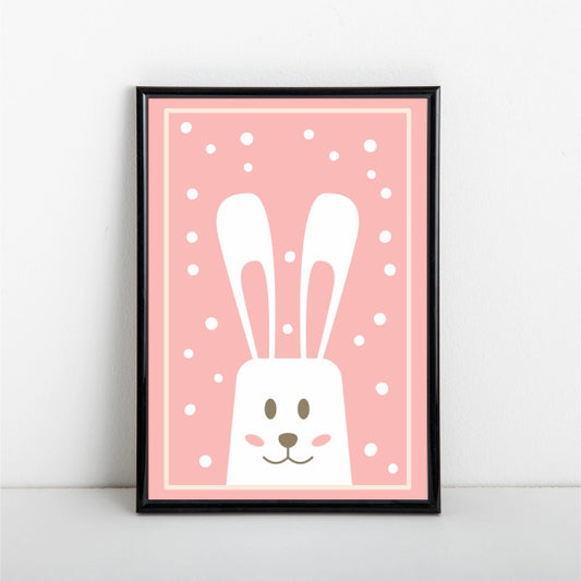 Bunny Friend Peeking Poster