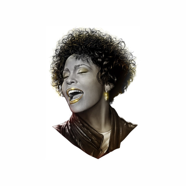 Whitney Houston Black And White - A1 Poster